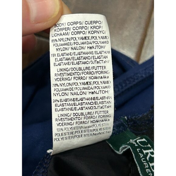 Lauren Ralph Lauren Womens One-Piece Swimsuit Navy Size 8 - Picture 5 of 8